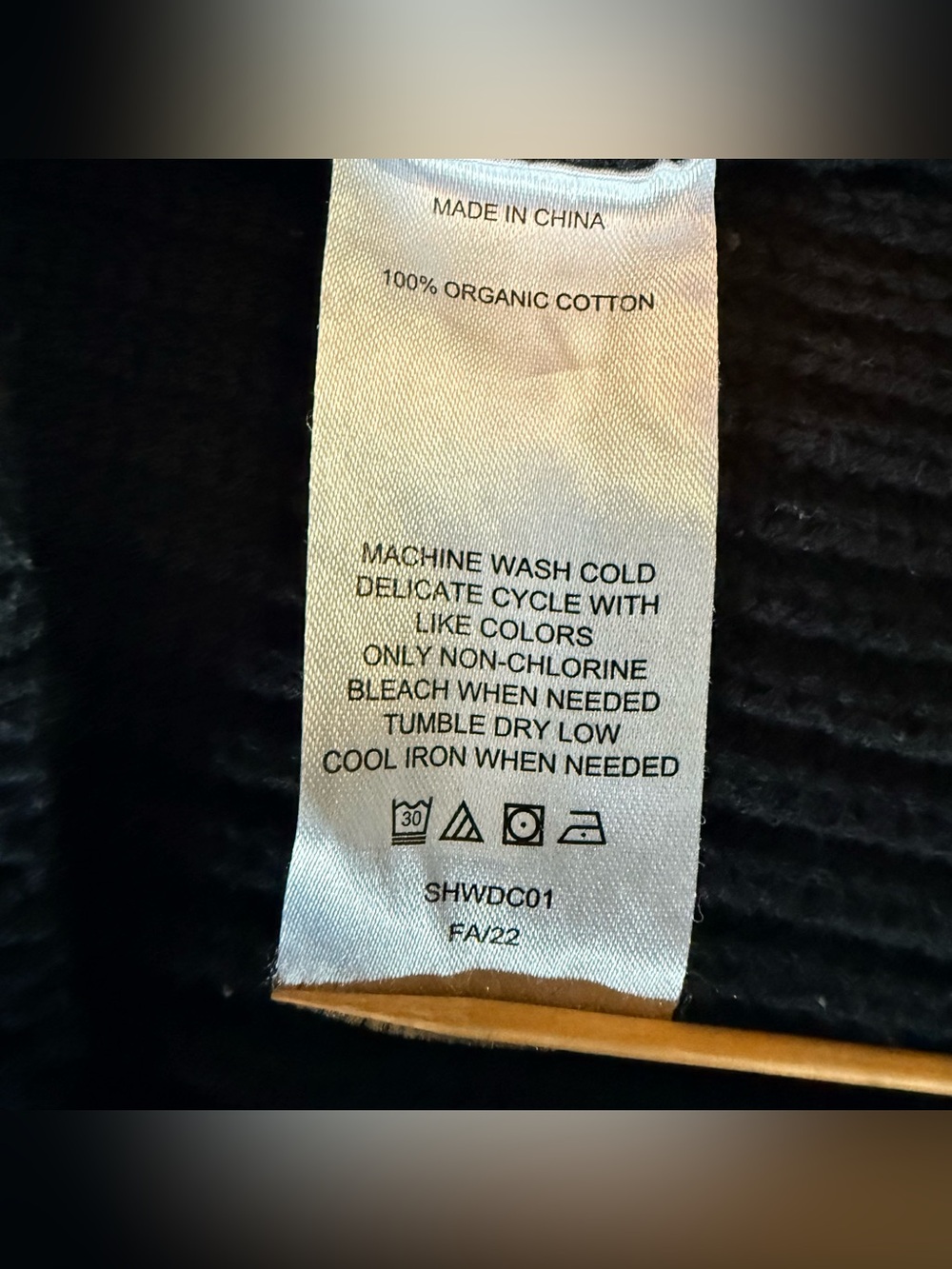 Quince 100% Organic Cotton Fisherman Crew Sweater — Black, XL - Picture 4 of 7